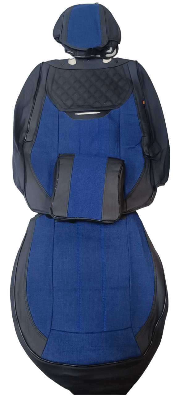 Чёрно‑синие каркасные авточехлы  