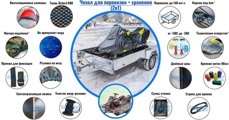 Чехол для снегохода Чехол для снегохода