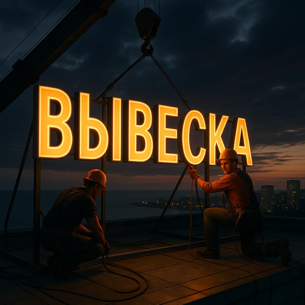 Монтаж вывески в Сочи от производителя
