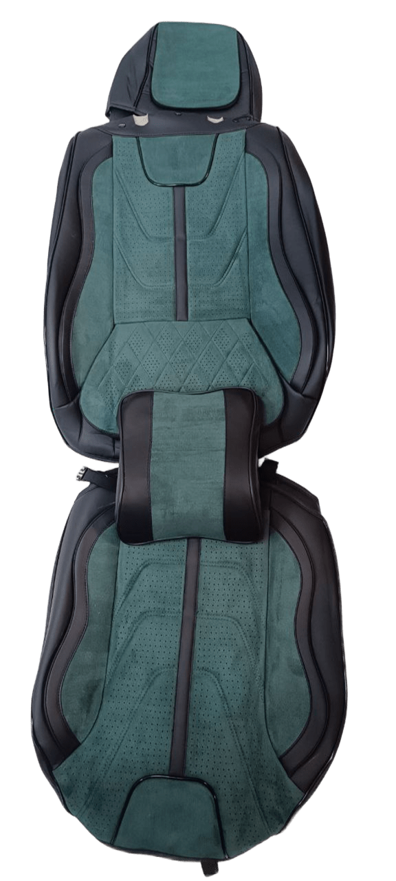 Чёрный‑зелёный каркасный авточехол  