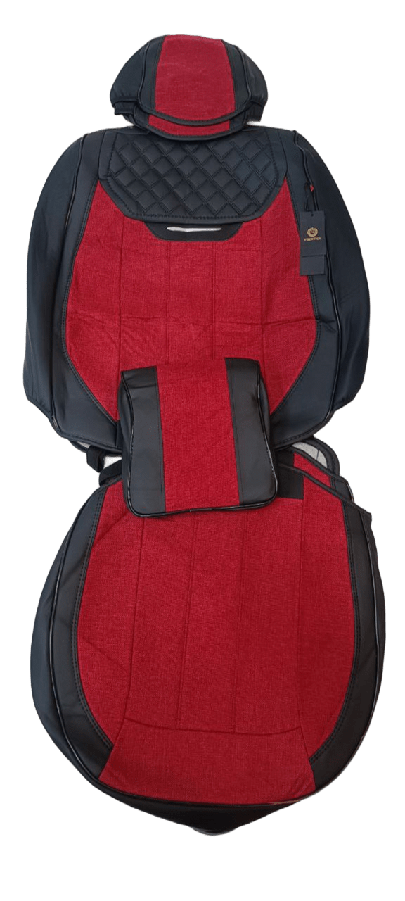 Чёрно‑красные каркасные авточехлы  