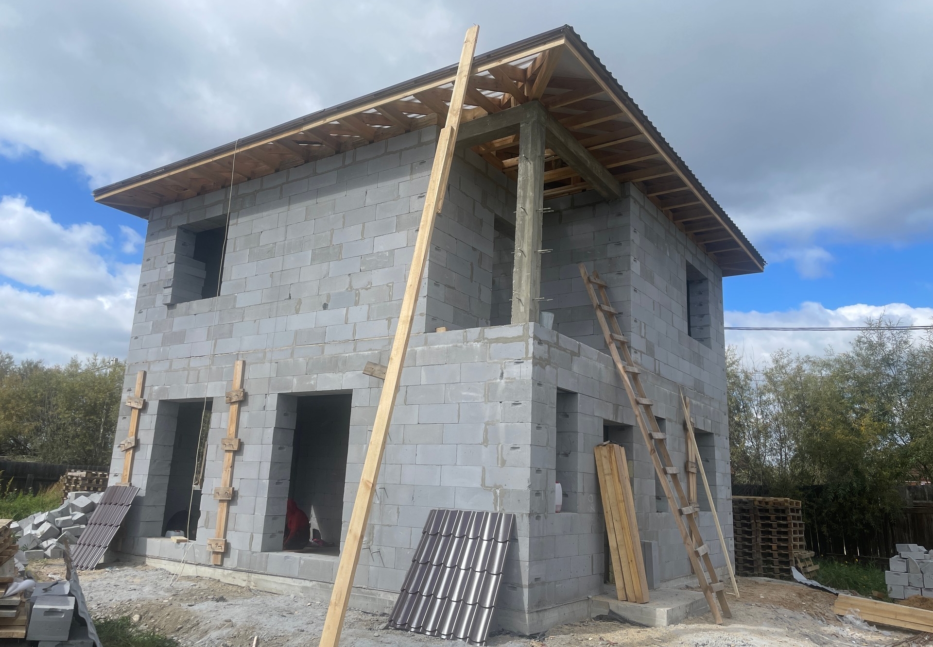 Готовый дом из газобетона