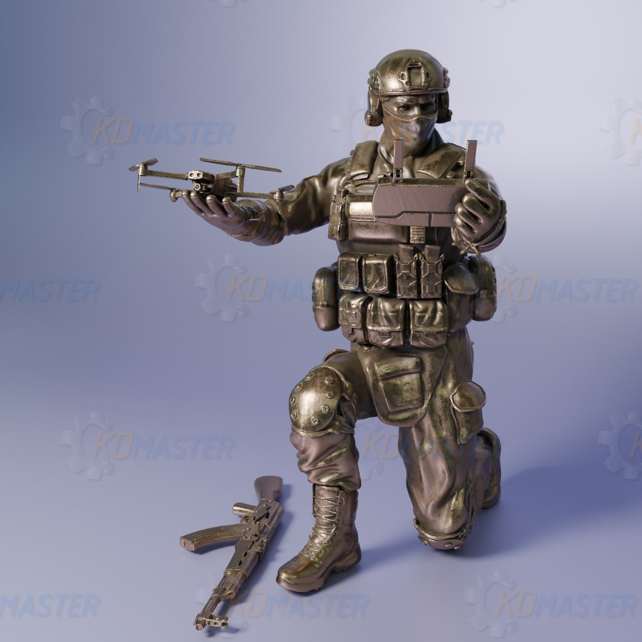 3d скульптура оператора БПЛА. Художественное 3d моделирование на заказ