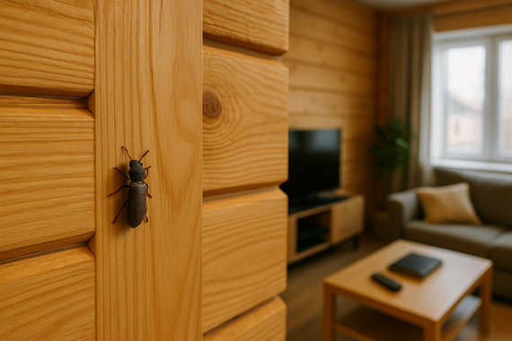 Жук в гостиной на стене