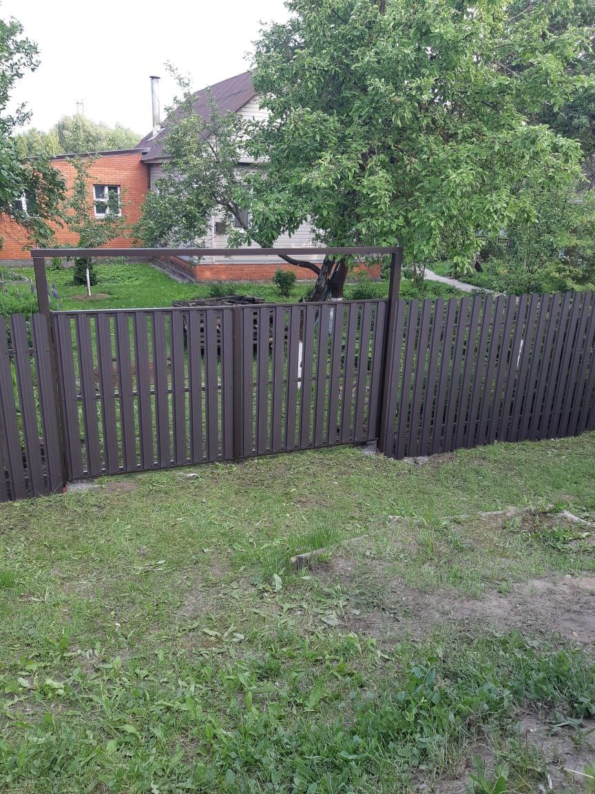 Распашные ворота с калиткой в Егорьевске