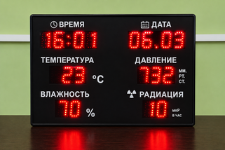 Светодиодное метеотабло с отображением радиации