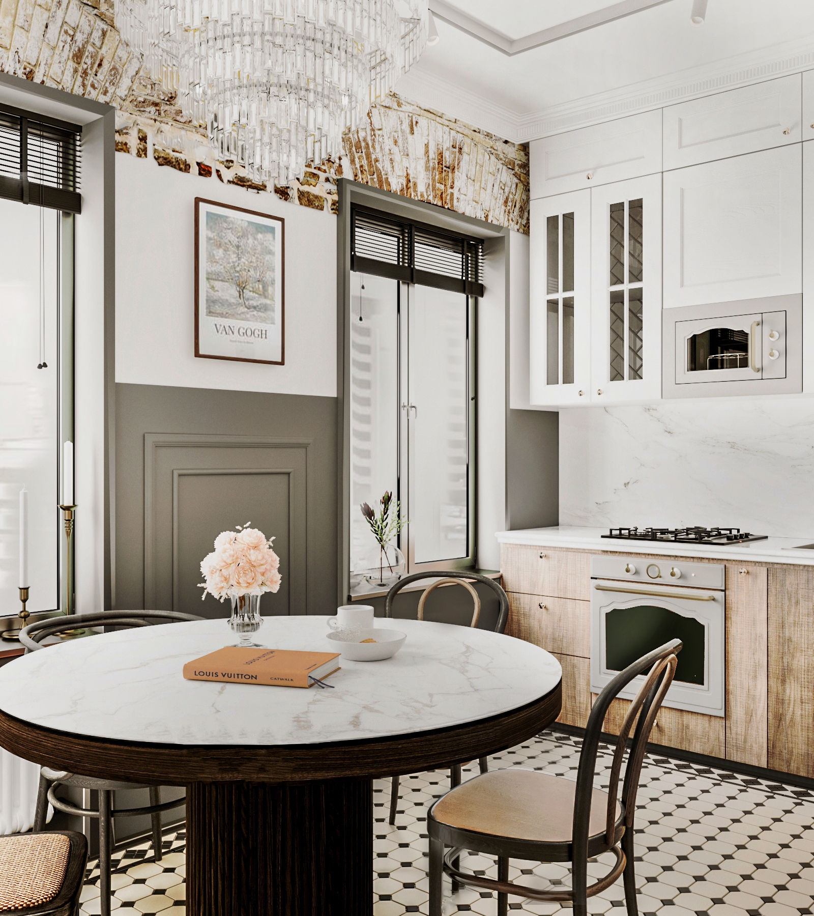 ретро кухня в дореволюционном доме