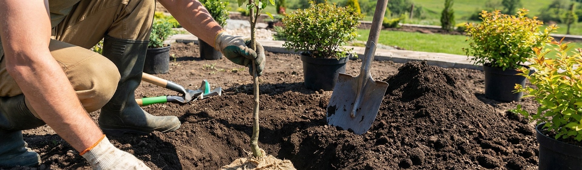 Чернозем для посадки деревьев и кустарников