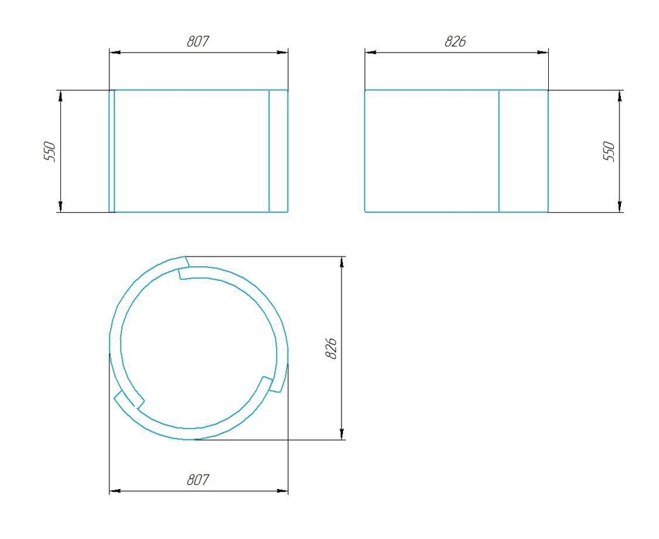 Чертёж размеров и формы кашпо