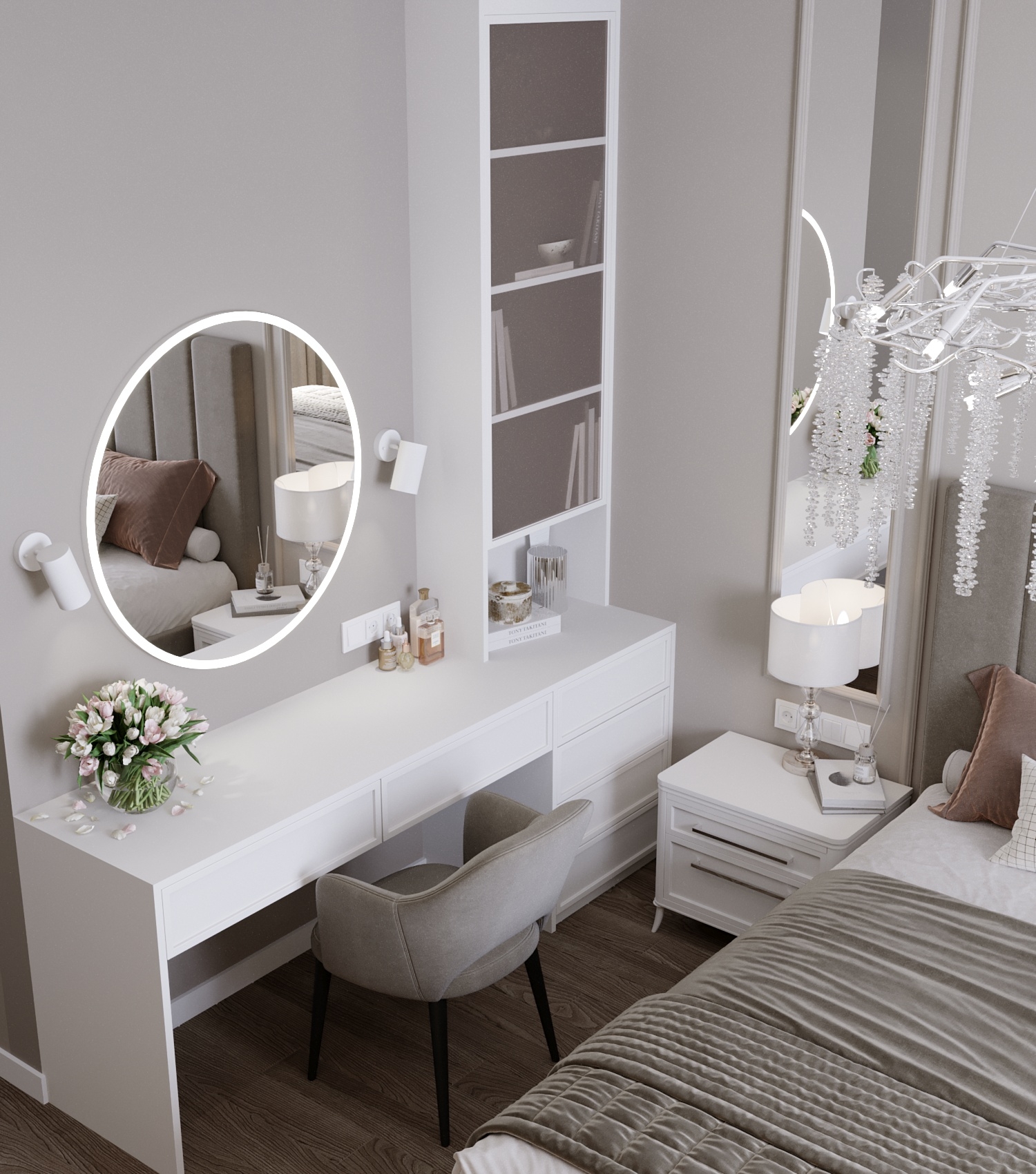 Интерьер гостиной в коттедже в поселке Обухово