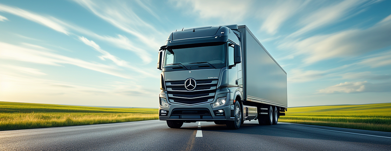 Фото фуры, которая едет по дороге и везет станок