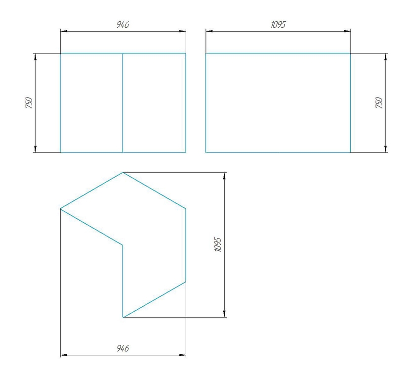 Чертёж размеров и формы кашпо