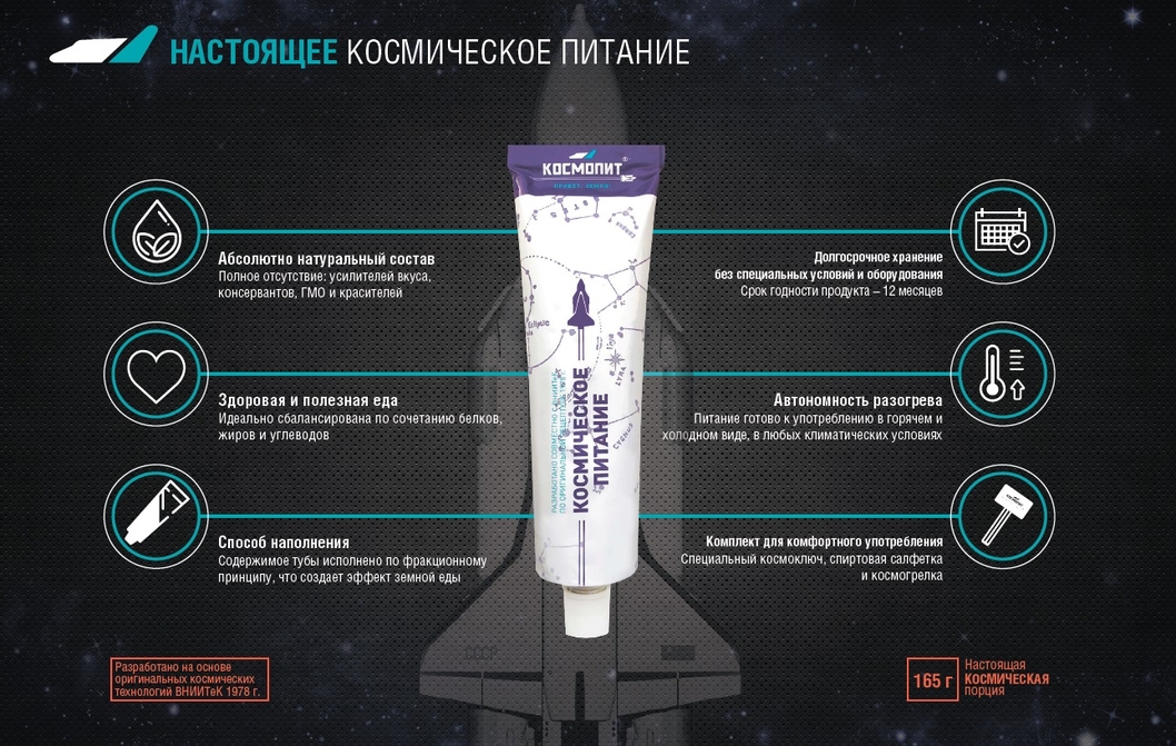космическое питание в тюбиках