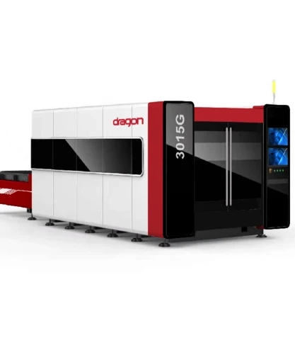Комплекс лазерной резки 3015G мощностью 1.5 кВт для точной обработки листового металла с ЧПУ.