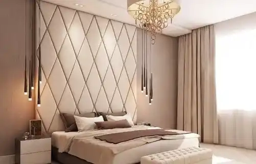 Мягкие стены в виде плиток ромбами