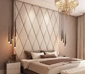 Мягкие стены в виде плиток ромбами