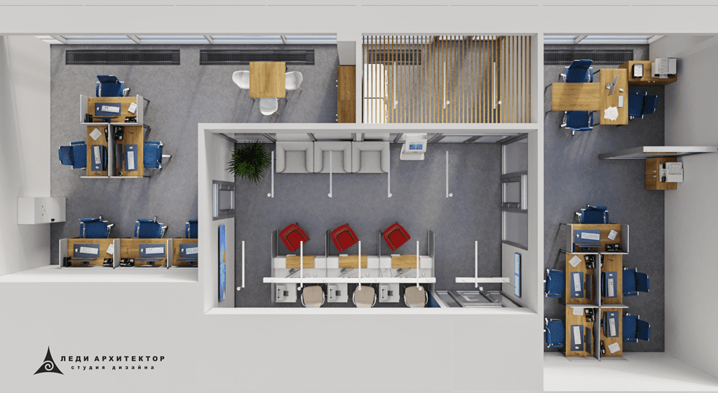 Визуализация офиса обслуживания Совкомбанка