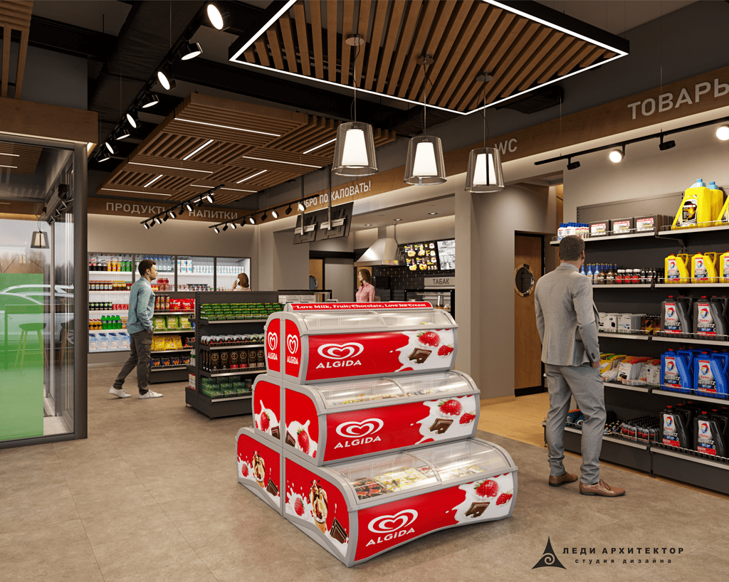 Дизайн торговый зоны на АЗС