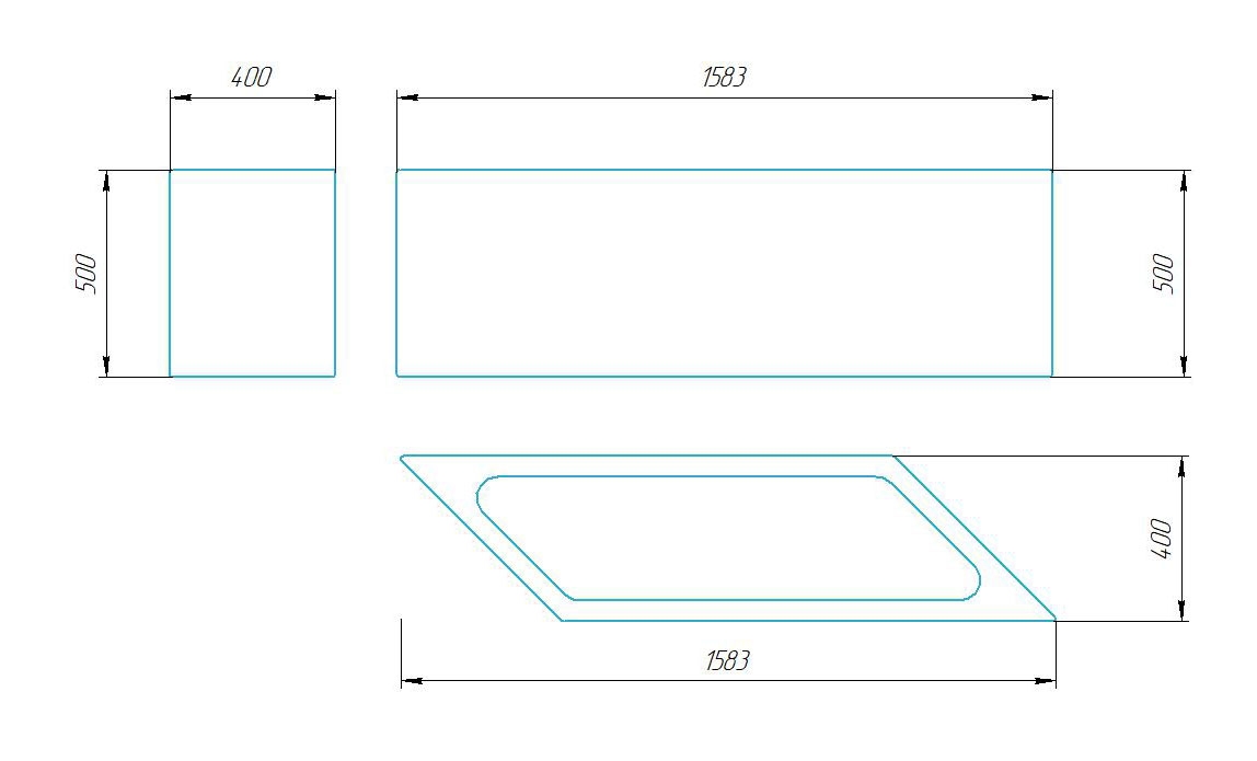 Чертёж размеров и формы кашпо