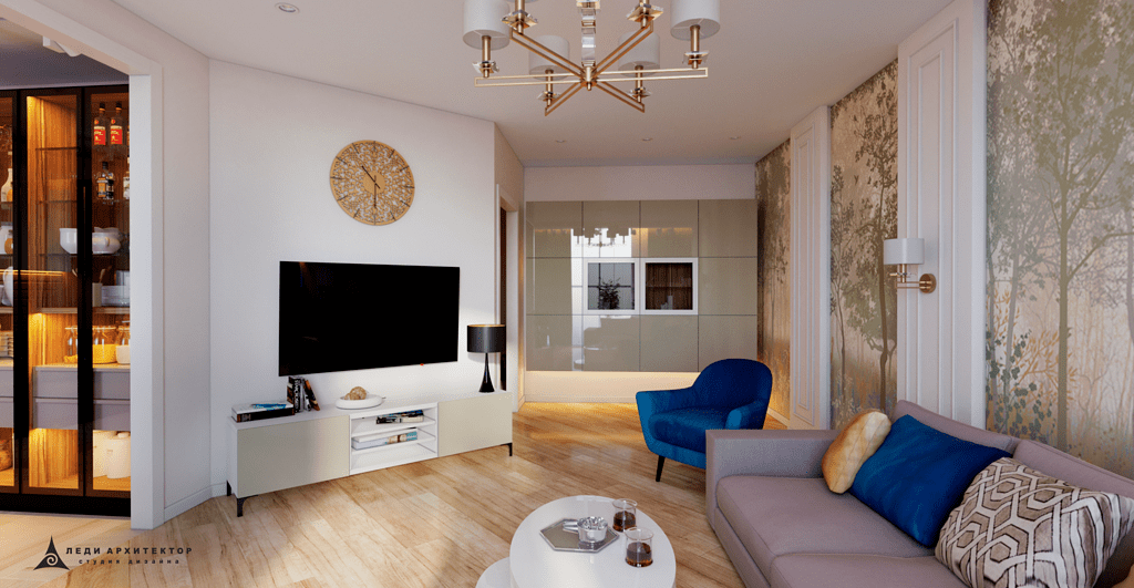 Интерьер современной гостиной ЖК Казансу