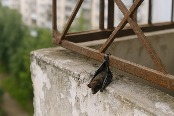 Летучая мышь на балконе