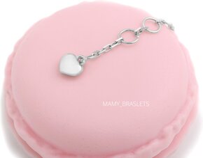 Сердечко для браслета с детками Mamy-braslets серебро