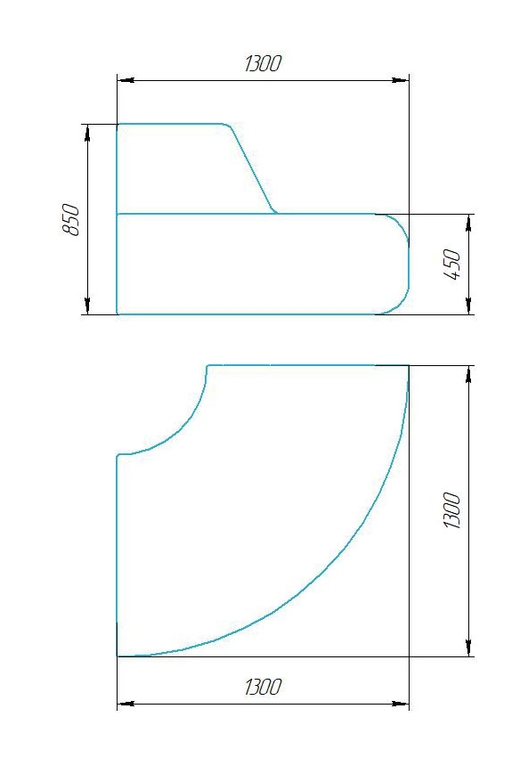 Чертёж размеров и формы кашпо
