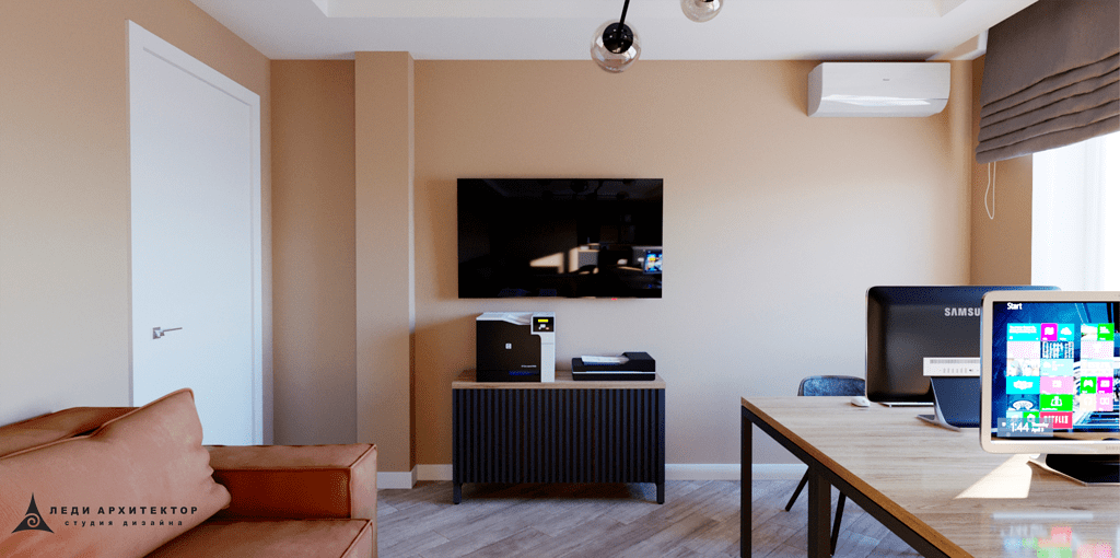 Дизайн современного кабинета в ЖК Вишневый Сад