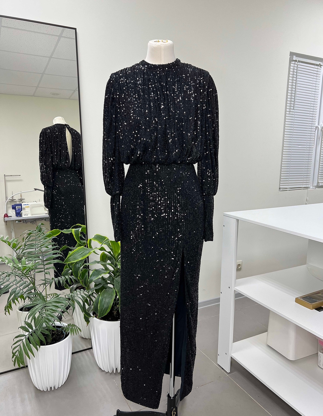 Пошить платье вечернее черное с пайетками на заказ по меркам