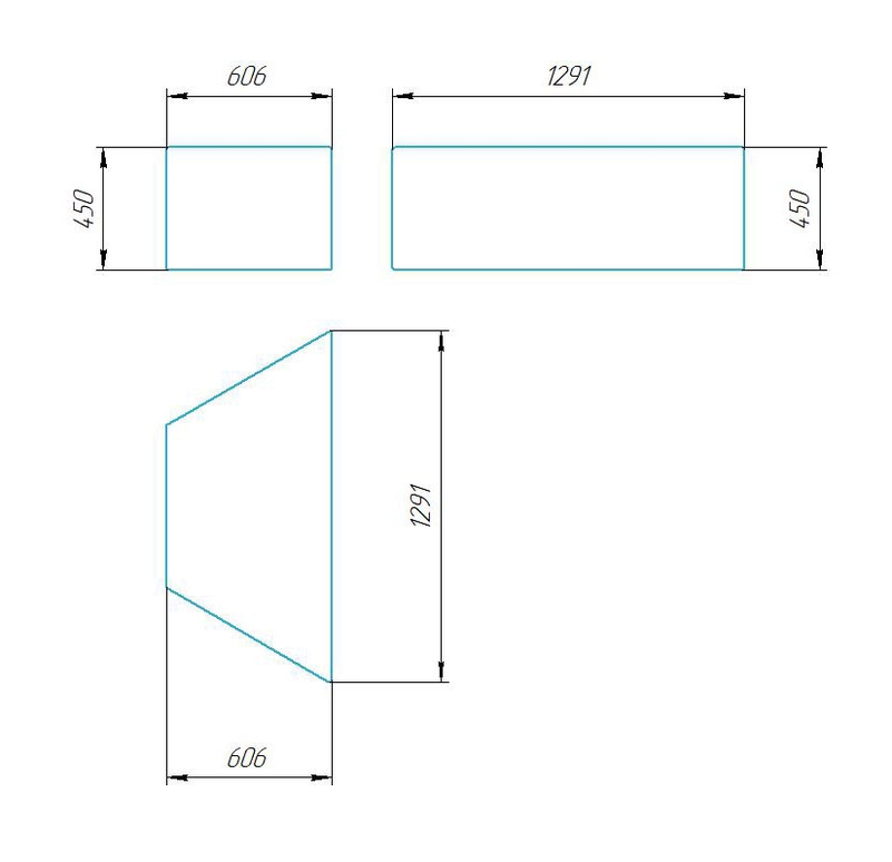 Чертёж размеров и формы кашпо