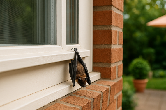 Летучая мышь на подоконнике