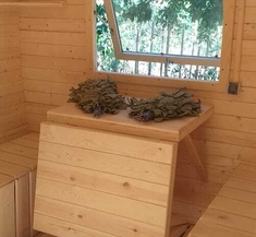 Уличная баня Квадро 4 м, торцевой вход