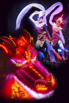 Шоу воинов Шаолинь, танец с длинными рукавами и веерами, шоу Драконов