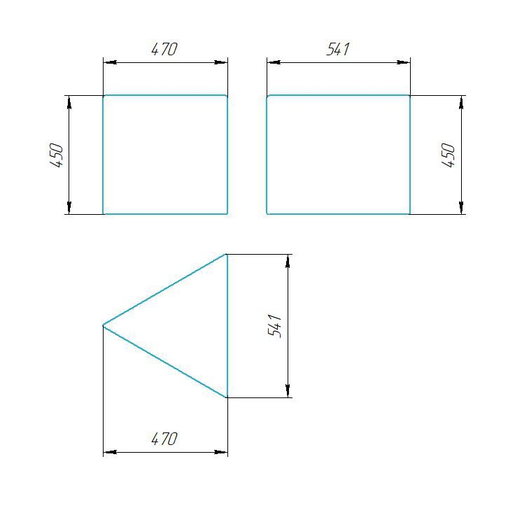 Чертёж размеров и формы кашпо