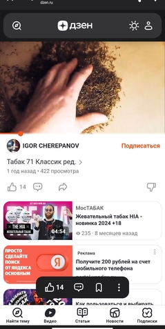 Скриншот видео с Дзена, где автор рассказывает о мешки "Классик Рэд"