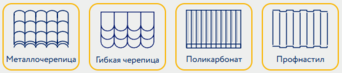 Металлочерепица, гибкая черепица, поликарбонат, профнастил