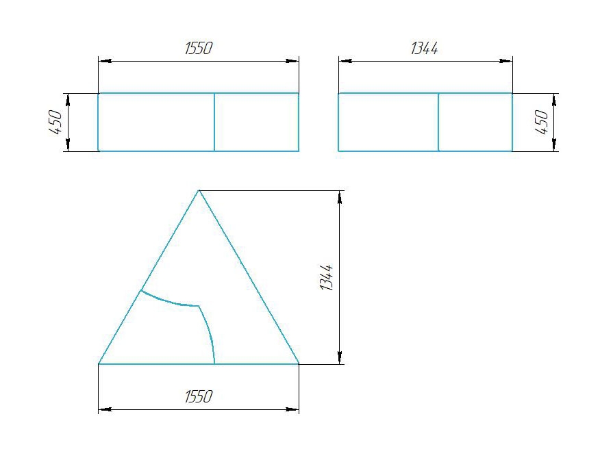 Чертёж размеров и формы кашпо