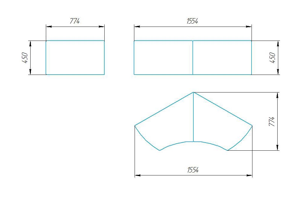 Чертёж размеров и формы кашпо