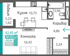 1 комнатная ЖК Черника