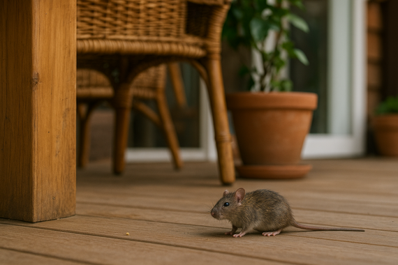 Крыса на веранде