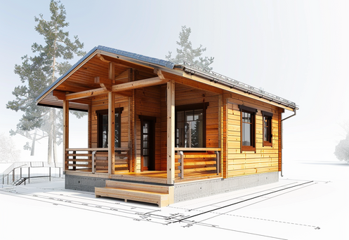 Возведение каркасно-щитовой бани на участке в Волжском на этапе сборки