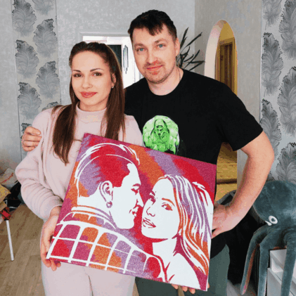 Праздник на портрете блестками