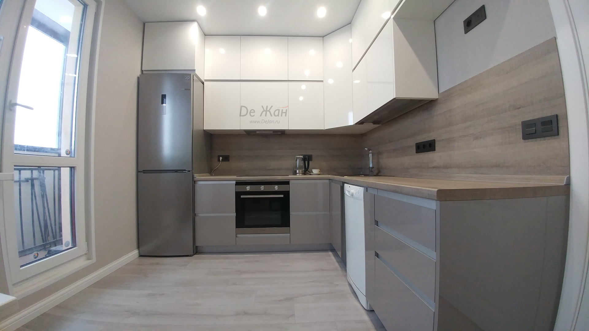 Кухня ПОСТ Белый-Серый