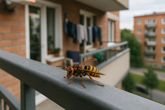 Шершень на балконе