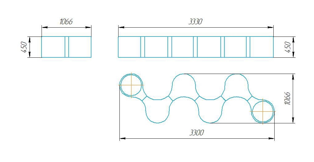 Чертёж размеров и формы кашпо