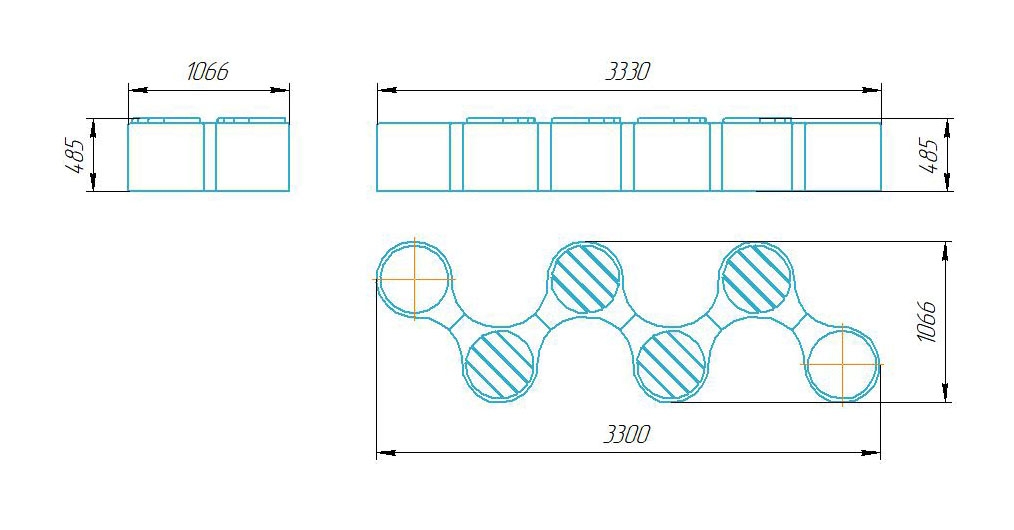 Чертёж размеров и формы кашпо