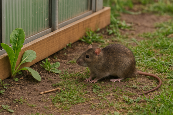 Крыса возле теплицы