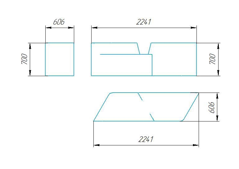 Чертёж размеров и формы кашпо