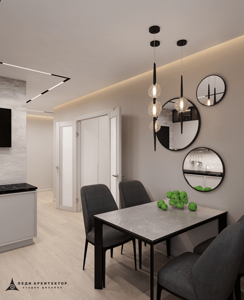 Красивый дизйн кухни в ЖК Залесный