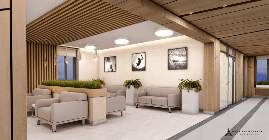 Дизайн холла клиники
